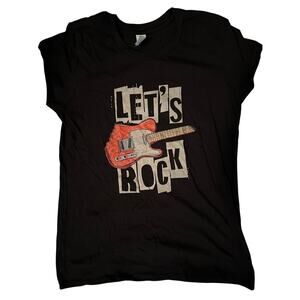 NWOT District Very Important Tee Youth Size Black T Shirt Let's Rock Size Medium